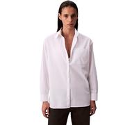 Calvin Klein Damen Hemd Poplin Relaxed Oversized, Weiß (Brilliant White), XXS