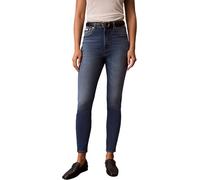 Skinny-fit-Jeans CALVIN KLEIN JEANS "HIGH RISE SKINNY", Damen, Gr. 28, Länge 30, blau (indigo station), Denim/Jeans, Obermaterial: 80% Baumwolle, 12% Polyester, 6% Elastomultiester, 2% Elasthan, skinn