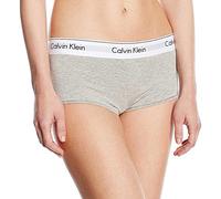 Calvin Klein Damen Hipster Boyshort aus Baumwolle mit Stretch, Grau (Grey Heather), L