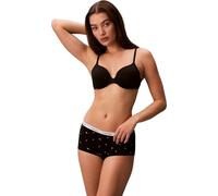 Calvin Klein Damen Hipster Boyshort mit Logobund, Schwarz (Seeing Stars Black), M
