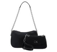 Calvin Klein Damen Hobo Bag Tasche Re-Lock Dbl Shoulder Bag Klein, Schwarz (Ck Black), Einheitsgröße
