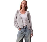 Calvin Klein Damen Hoodie mit Reißverschluss Archive Logo French Terry mit Kapuze, Grau (History Grey Heather), L