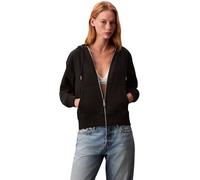 Calvin Klein Damen Hoodie mit Reißverschluss Archive Logo French Terry mit Kapuze, Schwarz (Black), S