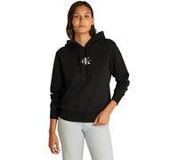 Calvin Klein Damen Hoodie Monologo mit Kapuze, Schwarz (Ck Black), XS