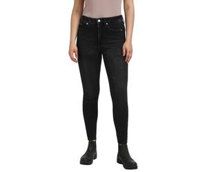 Calvin Klein Damen Jeans Hose High Rise Ankle Skinny Fit, Schwarz (Denim Black), 32W
