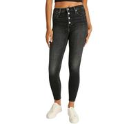 Calvin Klein Damen Jeans Hose High Rise Super Skinny Ankle mit Knopfleiste, Schwarz (Denim Black), 24W