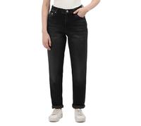 Calvin Klein Damen Jeans Hose Mom Jean Tapered Fit, Schwarz (Denim Black), 27W/30L