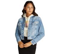 Calvin Klein Damen Jeansjacke Cropped 90S Regular Jacket Kurz, Blau (Denim Light), XS