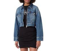 Calvin Klein Damen Jeansjacke Denim Cropped mit Reißverschluss