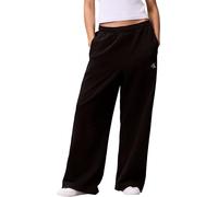 Sweathose CALVIN KLEIN JEANS "A- FRENCH TERRY BADGE LOGO PANT", Damen, Gr. XS (36), N-Gr, schwarz, Sweatware, Obermaterial: 100% Baumwolle, unifarben, feminin, weit lang, Hosen, mit weitem Bein (36102