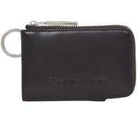 Calvin Klein Damen Kartenetui Embossed Logo Zip Cardholder mit Reißverschluss, Schwarz (Ck Black), Einheitsgröße