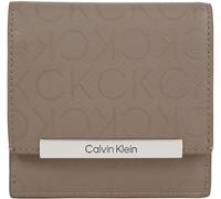 Calvin Klein Damen Kartenetui Linear Trifold Mono Klein, Beige (Cinder Monogram Pu), Einheitsgröße
