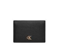 Kartenetui CALVIN KLEIN JEANS "MIN MONOGRAM 6CC FLAP CARDCASE", schwarz, Leder, unifarben, elegant, Kleinlederwaren, Kartenhalter, Geldbörse mit CK-Monogramm (29468913-0) schwarz