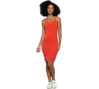 Calvin Klein Damen Kleid Rib Dress schmale Träger, Rot (Fiery Red), L