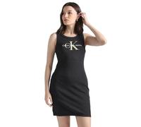 Calvin Klein Damen Kleid Rib Tank Dress Ärmellos, Schwarz (Ck Black), M