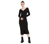 Calvin Klein Damen Kleid Woven Label Rib Kopfleiste, Schwarz (Ck Black), S