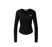 Calvin Klein Damen L/S Knit Tops, Schwarz (Ck Black), XS