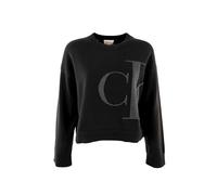 Strickpullover CALVIN KLEIN JEANS, Damen, Gr. L (42), schwarz, Strick, Obermaterial: 100% Baumwolle, unifarben, regular fit taillenbedeckt, Rundhals, eingesetzt Rippstrickbündchen, Pullover Strickpull