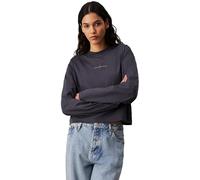 Calvin Klein Damen Langarmshirt Loose Tee Oversized Fit, Grau (Ebony), XS
