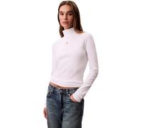 Calvin Klein Jeans Longsleeve mit Stehkragen in Weiss, Größe L