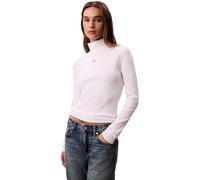 Calvin Klein Jeans Longsleeve mit Stehkragen in Weiss, Größe XL