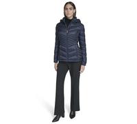 Calvin Klein Damen Leichte Steppjacke mit Kapuze Puffer Mantel - Stretch Winterjacke mit Taschen, Bold Blue, S