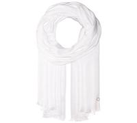 Calvin Klein Damen Leichter Pashmina mit CC-Logo, einfarbig, Satin-Haptik Mode-Schal, Eierschalen-Form, Einheitsgröße
