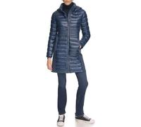 Calvin Klein Damen Long Puffer Jacket Daunenmantel, Light-Weight Shine Slate Blue, L