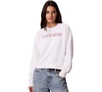 Sweatshirt CALVIN KLEIN JEANS, Damen, Gr. S, weiß (hellweiß), Sweatware, Obermaterial: 90% Baumwolle, 10% Polyester, unifarben, regular fit taillenbedeckt, Rundhals, eingesetzt Bündchen, Sweatshirts S