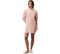 Sweatkleid CALVIN KLEIN JEANS "LS MONOLOGO PREMIUM TERRY HOODIE", Damen, Gr. L (42), N-Gr, buff beige, Sweatware, Obermaterial: 100% Baumwolle, loose fit kurz, Rundhals, eingesetzt angesetztes Bündche