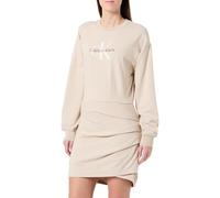 Calvin Klein Damen Ls Monologo Terry Crew Fashion D Lv047E224G Kleider, Brown (Silvermoss), L