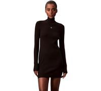 Calvin Klein Damen Ls Woven Label 2x2 Rib Mini Dres Lv047e204g Kleider