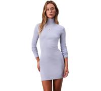 Calvin Klein Damen Ls Woven Label 2x2 Rib Mini Dres Lv047e204g Kleider