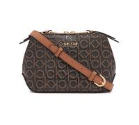 Calvin Klein Damen Lucy Crossbody mit 3 Fächern, Braun/Khaki/Karamell-Prägung