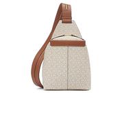 Calvin Klein Damen Millie for Women - Vegan Leather Monogram Backpack, 2 Pockets Myra Convertible Sling Rucksack, Vanille/Khaki/Karamell, Einheitsgröße