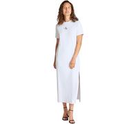 Calvin Klein Damen Monologo Long Rib Tee Dress J20j225543 T-Shirt-Kleid