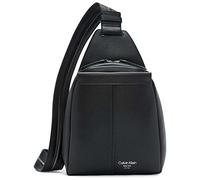 Calvin Klein Damen Myra Rucksack für Frauen - Veganes Leder Convertible Sling Rucksack, 2 Taschen, Schwarz/Silber, Einheitsgröße