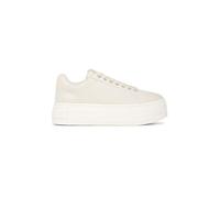 Calvin Klein Damen Plateau Sneaker Bold aus Leder, Beige (Eggshell), 38