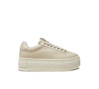 Calvin Klein Damen Plateau Sneaker Bold aus Leder, Beige (Eggshell), 39