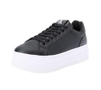 Calvin Klein Damen Plateau Sneaker Bold aus Leder, Schwarz (Black/Bright White), 39