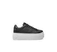 Calvin Klein Damen Plateau Sneaker Bold aus Leder, Schwarz (Black/Bright White), 39