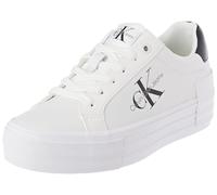 Calvin Klein Damen Plateau Sneaker Leder, (Bright White/Black), 41