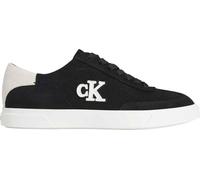Plateausneaker CALVIN KLEIN "LOW PRO CUPS WT SUEDE MG", Herren, Gr. 40, schwarz, weiß, Veloursleder, unifarben mit Farbeinsatz, Schuhe Plateausneaker, Halbschuh, Schnürschuh, Freizeitsneaker mit seitl
