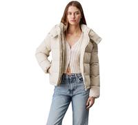 Calvin Klein Damen Pufferjacke Matte Short Puffer mit Kapuze, Beige (Pelican), XS