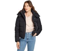 Calvin Klein Damen Pufferjacke Matte Short Puffer mit Kapuze, Schwarz (Ck Black), XL