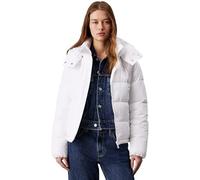 Calvin Klein Damen Pufferjacke Matte Short Puffer mit Kapuze, Weiß (Bright White), 3XL