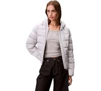 Calvin Klein Damen Pufferjacke Satin Lightweight mit Kapuze, Grau (Quiet Gray), M