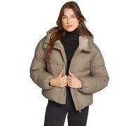 Calvin Klein Damen Pufferjacke Short Hooded Puffer mit Kapuze, Beige (Brindle), XL