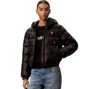 Calvin Klein Damen Pufferjacke Short Logo mit Jacke, Schwarz (Black), L