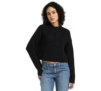 Calvin Klein Damen Pullover Logo Regular Sweater Strickpullover, Schwarz (Ck Black), XL